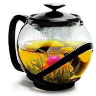 Tempered Glass 5-Cup Red Tea Pot